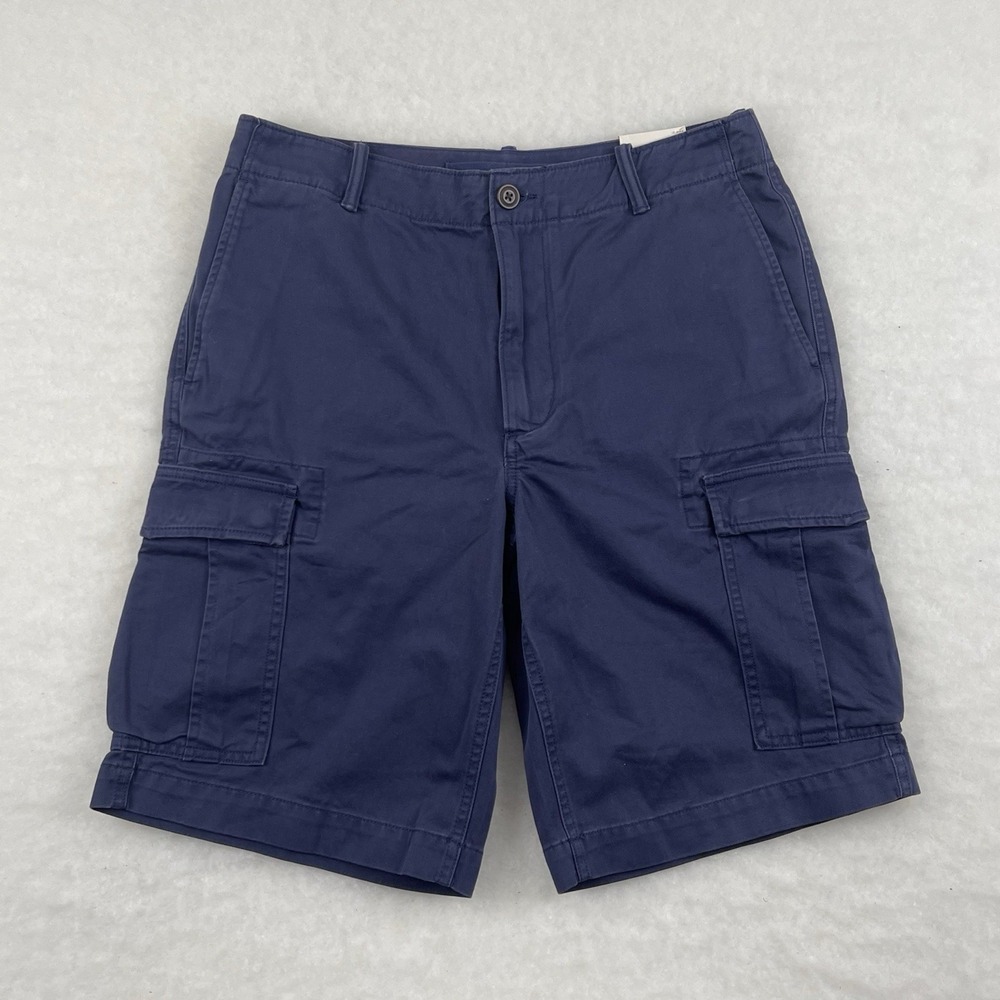 Lands End Cargo Shorts Size 32 Navy Blue Traditional Fit NWT